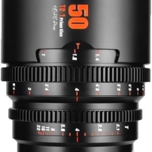 7artisans 10mm/16mm/25mm/35mm/50mm/85mm T2.1 Cine Lens for Sony E Mount APS-C 260° Ultra Long Focus Large Aperture Prime Mirrorless Camera Lens for Portraiture/Street Photography/Humanistic(50mm)